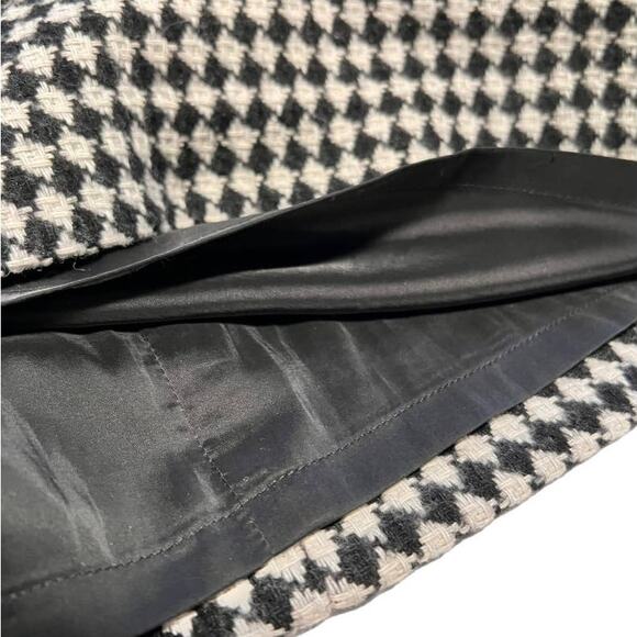 Talbots Petites Houndstooth Mini Pencil Skirt Ivory Black Size 6P Wool Office - Picture 6 of 7